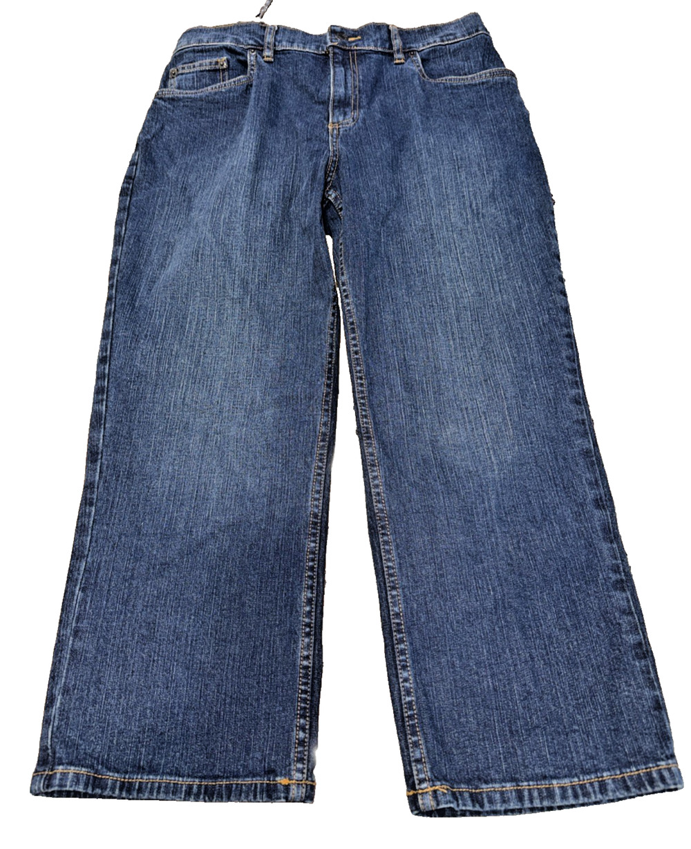 L.L.Bean Classic Fit Straight Crop Jeans Size 12 Stretch Denim
